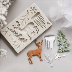 Christmas Elk Silicone Mold 3D Winter Deer Candy Chocolate DIY Baking Tool