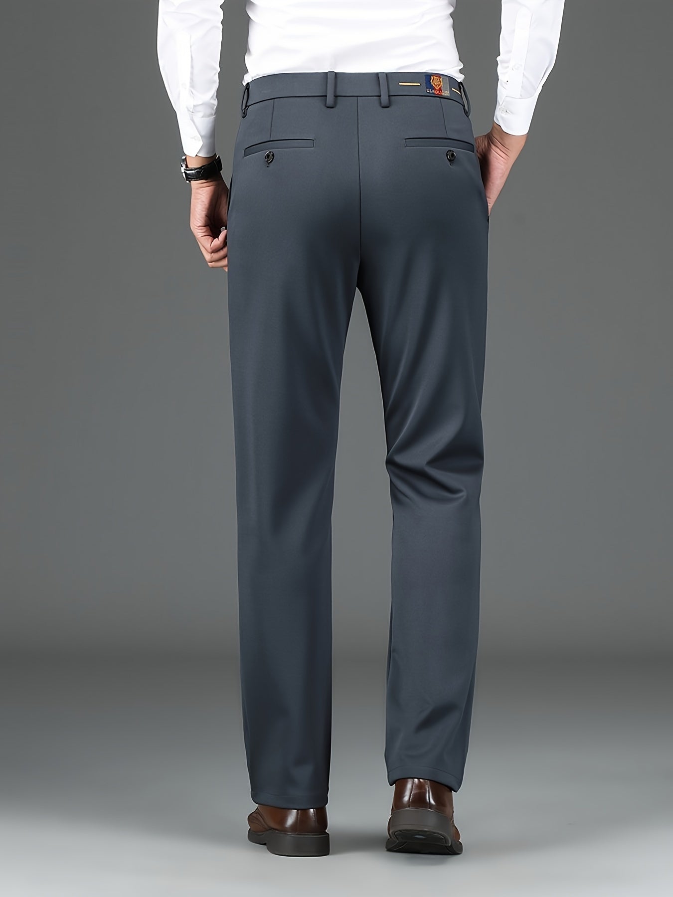 Men's Formal Solid Stretch Dress Pants for Business
