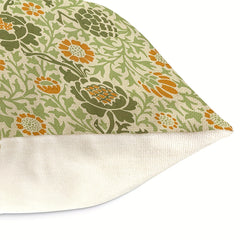 Bohemian Flowers Leaves Print Pillow Case Yellow Green 100% Polyester