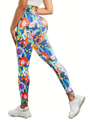 Print High Waist Tummy Control Fitness Pants Quick Dry Yoga Leggings