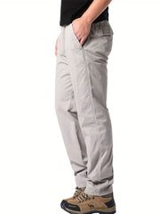 Men's Plain Cotton Cargo Pants Casual Loose Outdoor Work Pants