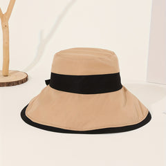 Women's Block Bow Bucket Hat Basin Hat