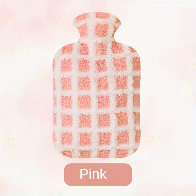 Plaid Cloth Cover Hot Water Bag Hand Warmer