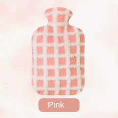 Plaid Cloth Cover Hot Water Bag Hand Warmer