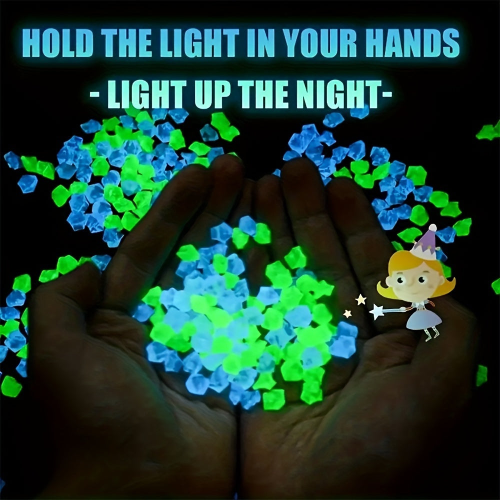 100pcs Glow In The Dark Stones Decor Pebbles For Aquarium Landscaping