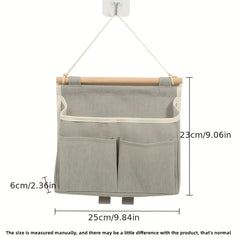 1PC Wall Mounted Ramie Cotton Hanging Bag for Home Storage
