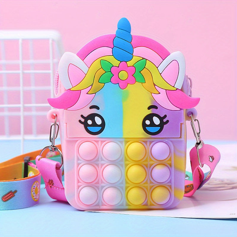 Girls Unicorn Messenger Bag Coin Purse Fidget Toy