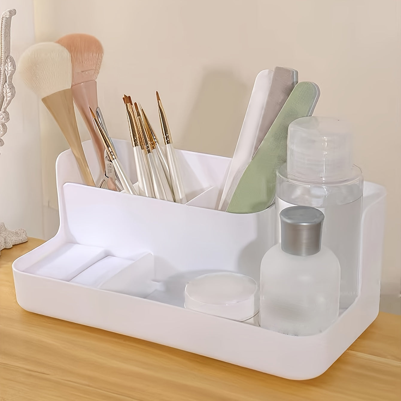 5-Compartment Makeup Organizer Large Capacity Cosmetic Display Case