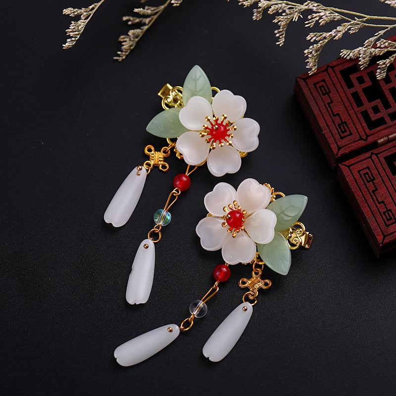Ancient Hanfu Hair Clips Chinese Style Flower Tassel Hair