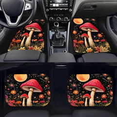 4pcs Colorful Car Floor Mats Non-slip Stain-resistant Front Rear Seat Carpets