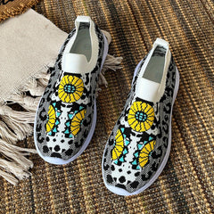 Leopard Print Slip On Sneakers Lightweight Walking Shoes