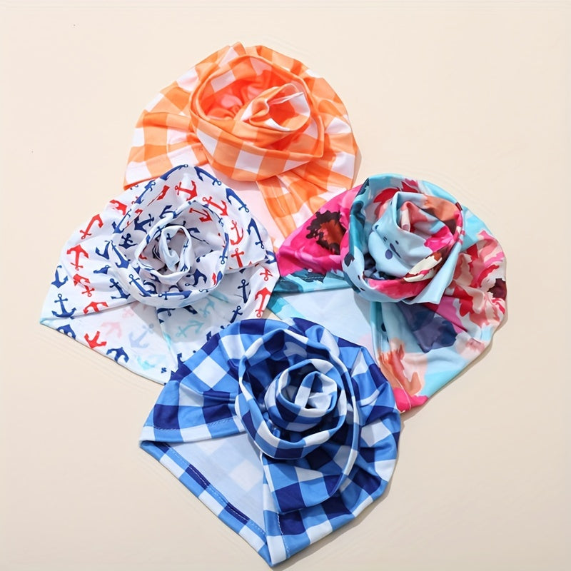 Infant Indian Cap with Large Flower Print