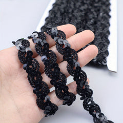 2 Yards Sequined Glittering Trim Ribbon Rope Braid For Craft DIY