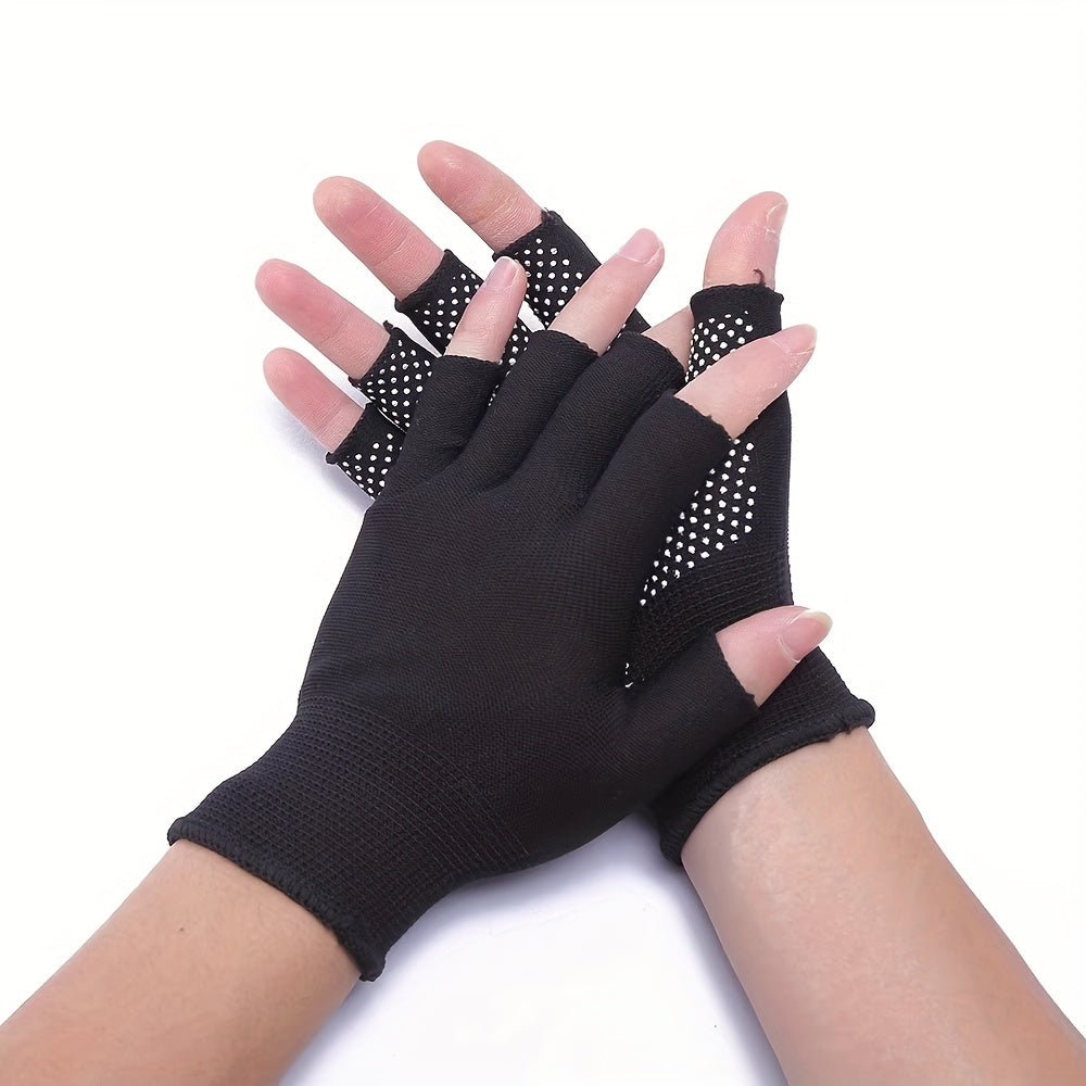 Nylon Half Finger Gloves Anti Slip for Outdoor Activities