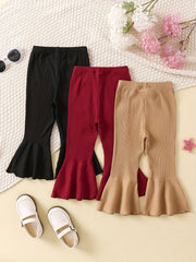 Toddler Girls Flare Leg Ribbed Knit Pants Set