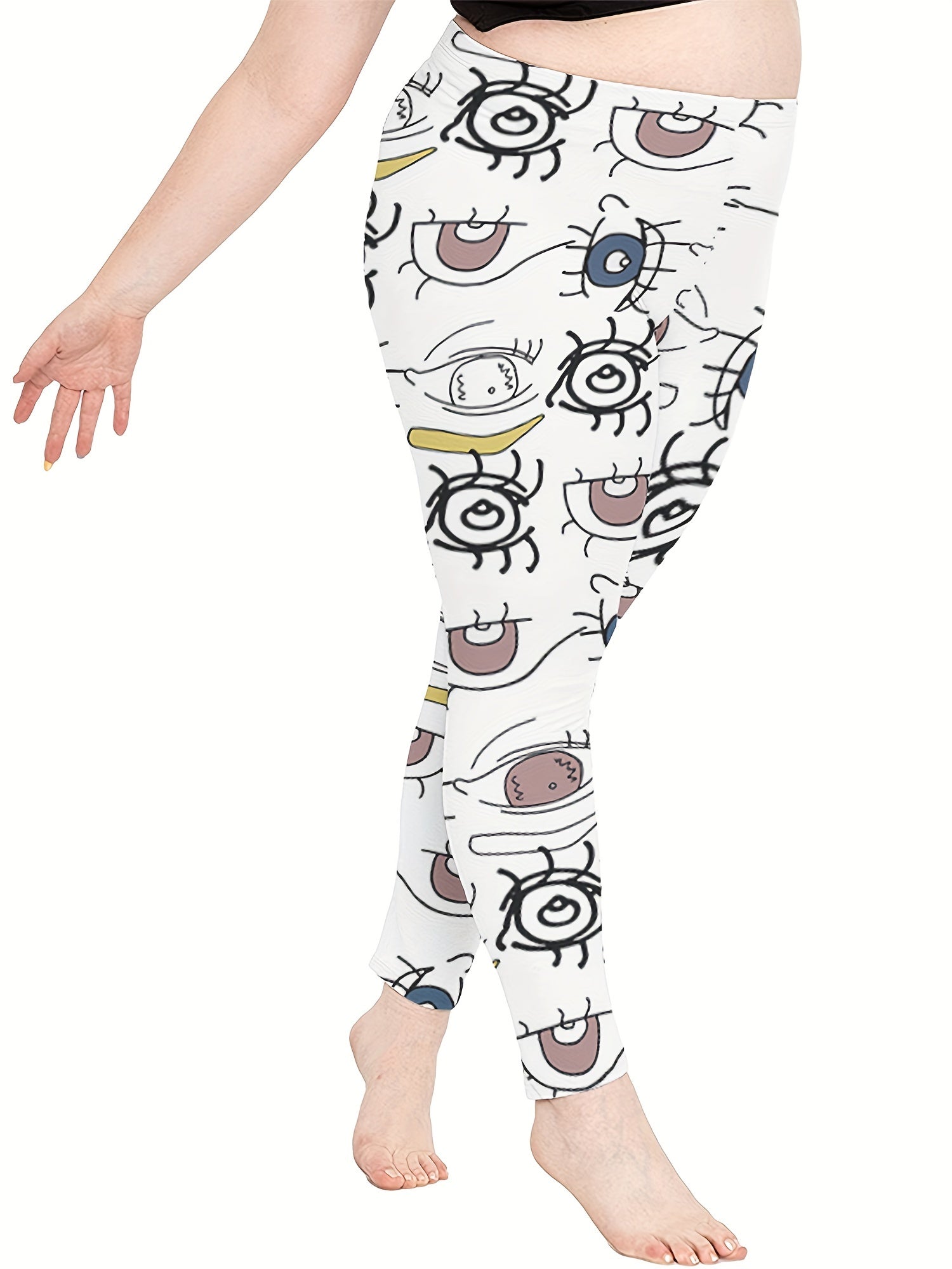 Women's Funny Eyes Print Yoga Leggings