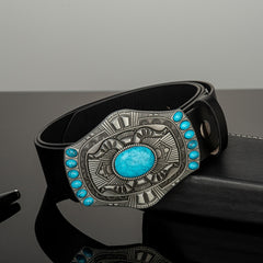 Royal Artificial Diamond Large Buckle Men's Belt
