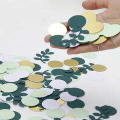 200pcs Greenery Golden Eucalyptus Confetti for Wedding Decorations