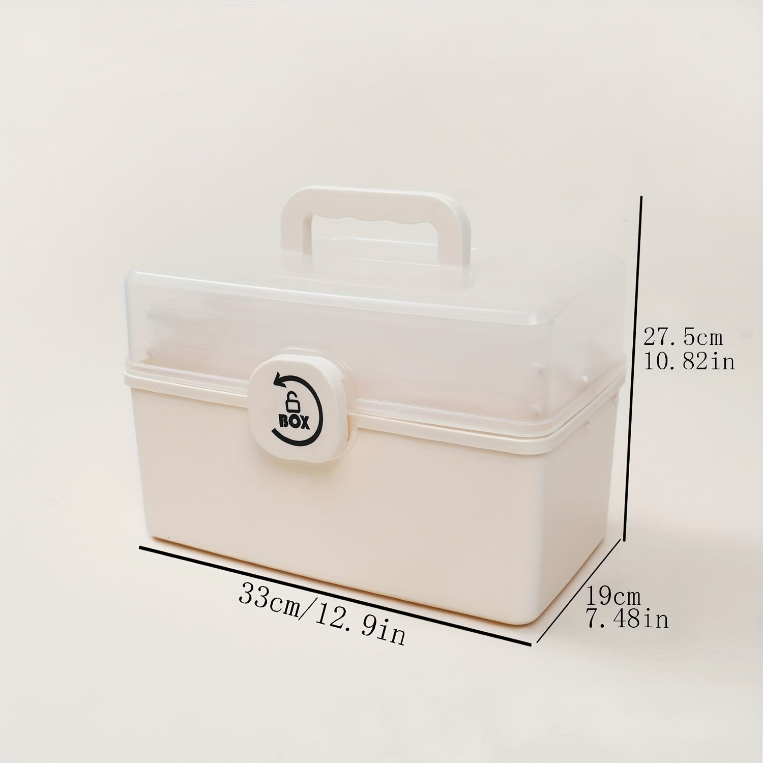 3-Layer Medicine Storage Box with Handle & Lid Large Durable Plastic Basket