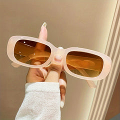 Y2K Rectangle Sunglasses Candy UV400 Sun Shades for Summer Beach Party