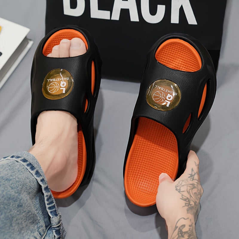 Men's Color Block Slides Soft Sole Slippers for Outdoor Activities