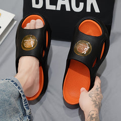 Men's Color Block Slides Soft Sole Slippers for Outdoor Activities