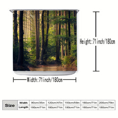 Forest Pattern Shower Curtain Waterproof Bathroom Decor