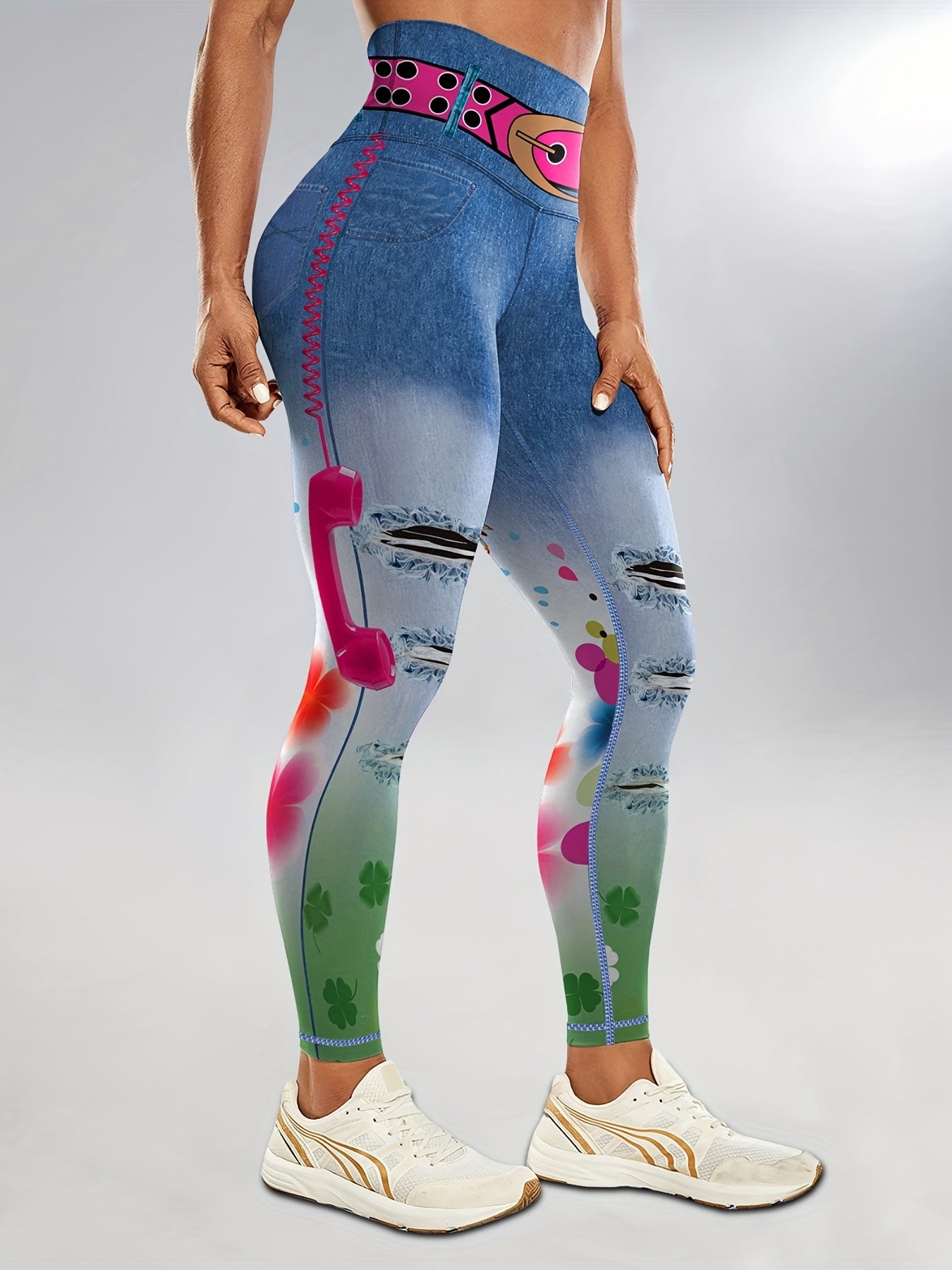 High Waist Yoga Leggings Tummy Control Elastic Comfortable Fitness
