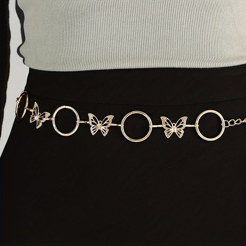 Butterfly Waist Chain Metal Tassel Belly Chain