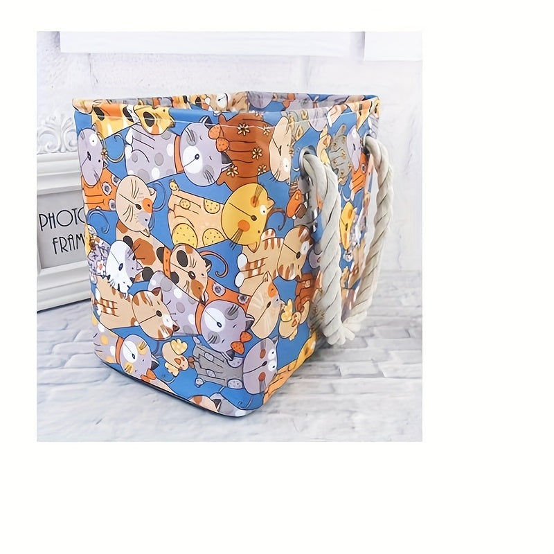 Cartoon Print Bath Basket Portable Storage Bag Travel Organizer