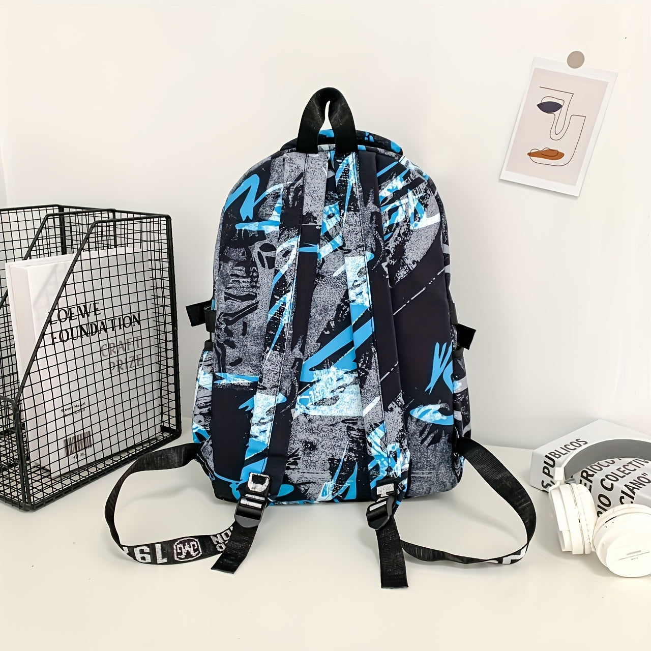 Large Capacity Functional Shoulder Backpack Multiple Pocket Student Bag
