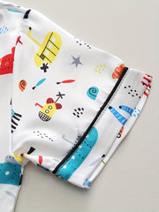 Boys Submarine Pajamas Set Short Sleeves Tops & Bottoms