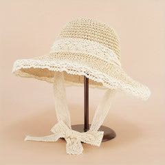 Stylish Straw Sun Hat with Hollow Out Design for Summer