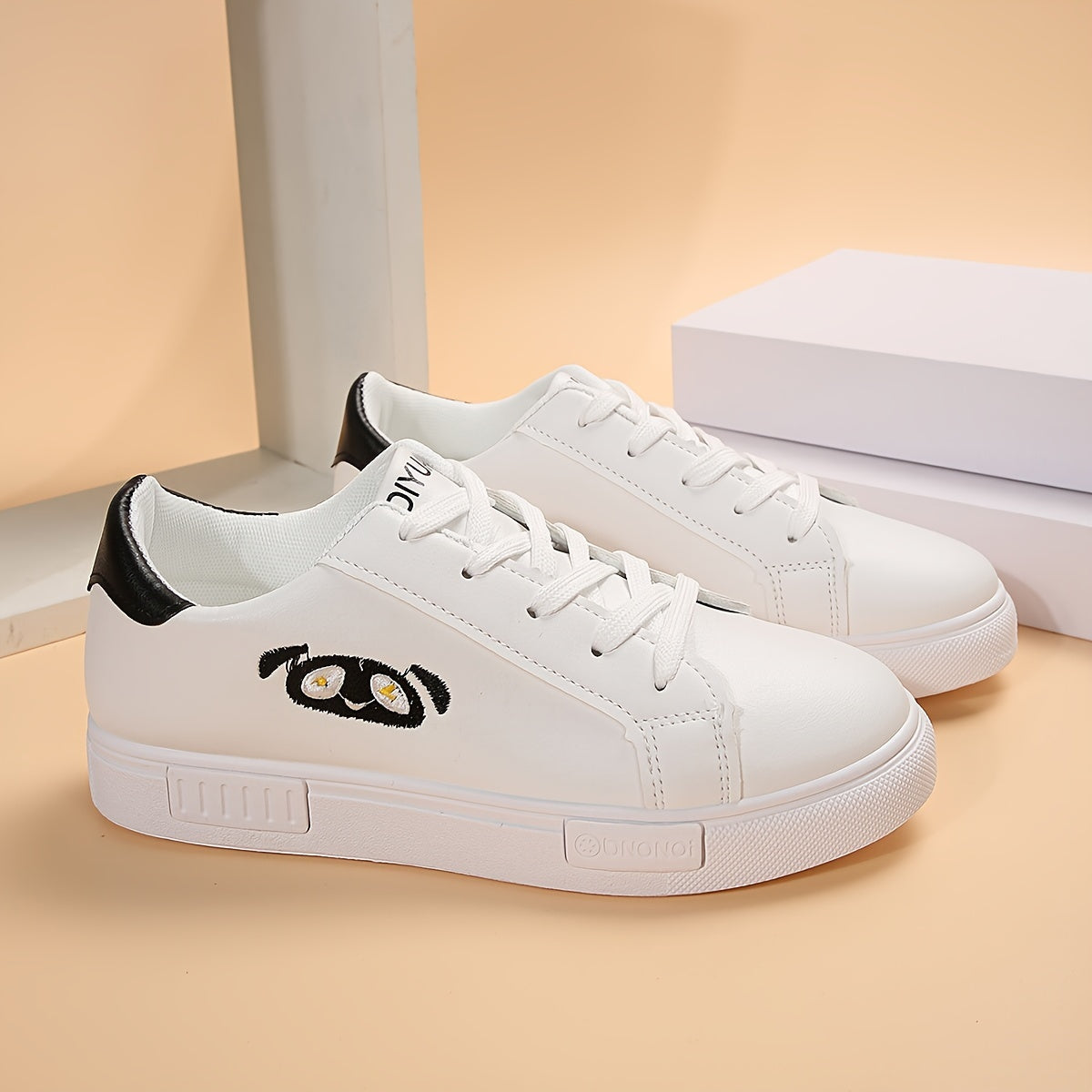Women's Cartoon Animal Embroidered Skate Shoes