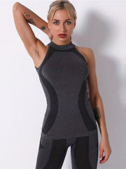 Women's Summer Sleeveless Yoga Shirt Stripe Tanks for Fitness
