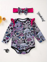Newborn Baby Girl Outfit Long Sleeve Bodysuit 2Pcs Toddler Clothing Sets