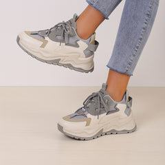 Colorblock Chunky Sneakers Height Increasing Platform Shoes