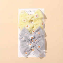 4pcs Daisy Bow Hairpins for Baby Girls