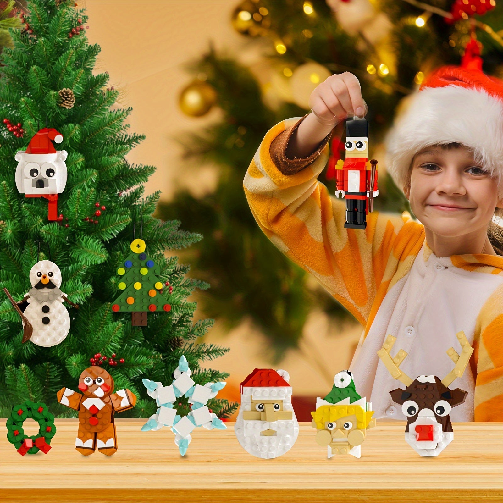 Christmas Ornaments Building Kit 11 in 1 Stocking Stuffers Decor Toys C