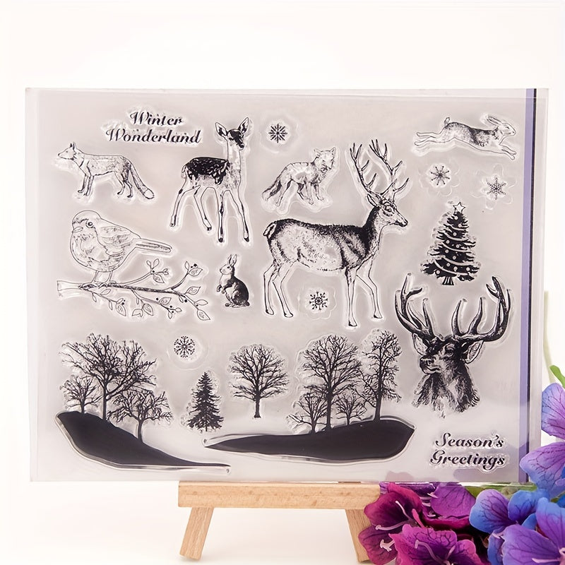 Deer Rabbit Fox Clear Stamps for DIY Greeting Card Making