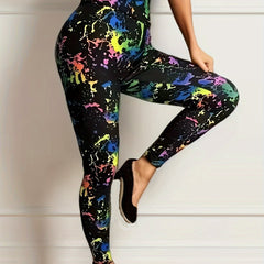 Graffiti Print High Rise Leggings
