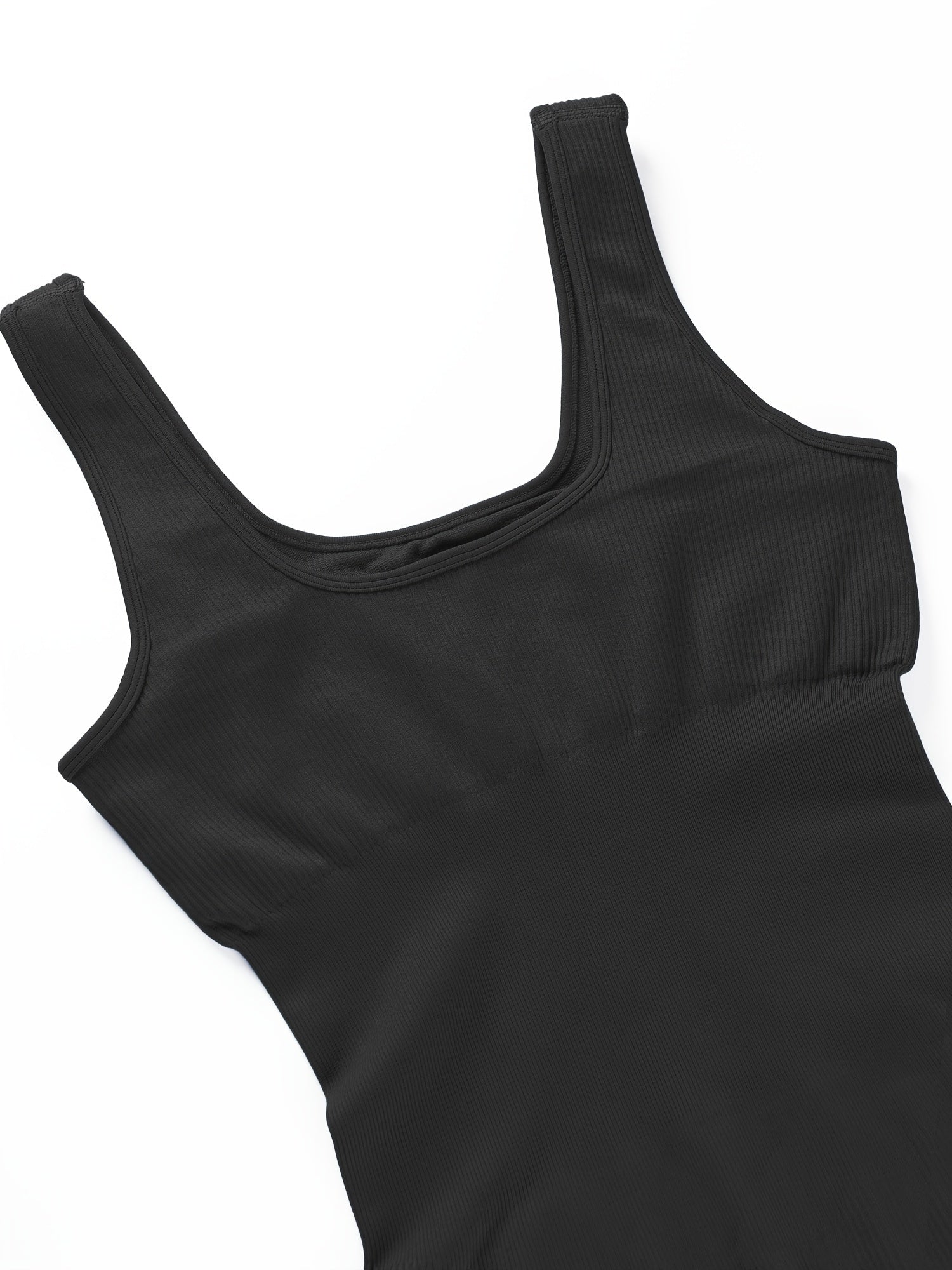 Women's Ribbed Yoga Jumpsuit Square Neck Tank Top Romper