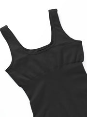 Women's Ribbed Yoga Jumpsuit Square Neck Tank Top Romper