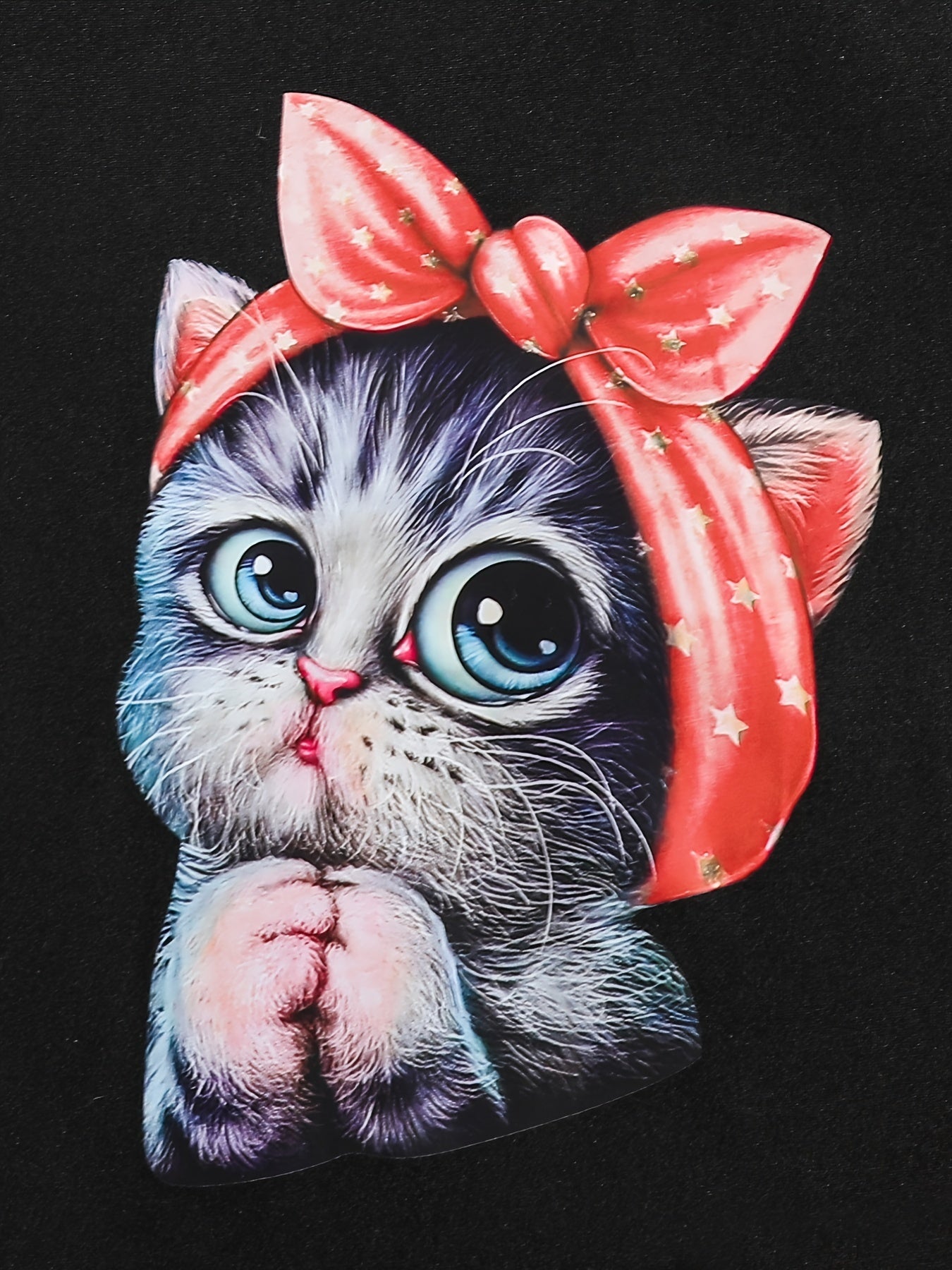 2pcs Toddler Girls Cat Graphic T Shirt & Heart Graphic Shorts Set