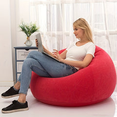 Inflatable Lounge Chair Flocking Portable Sofa Single Sofa