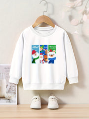 Cartoon Pattern Long Sleeve Pullover Girls Sweatshirt