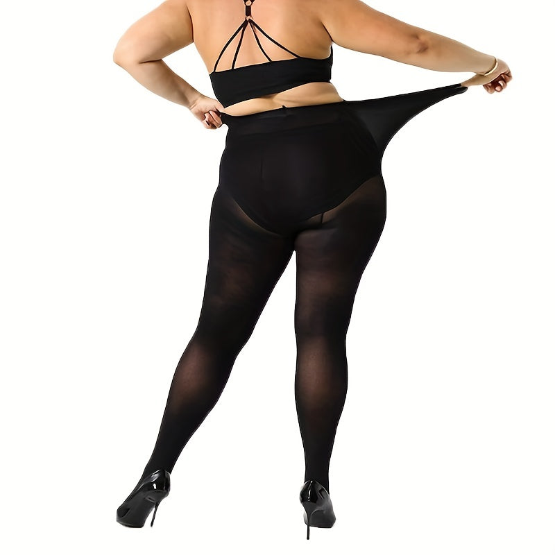 Casual Pantyhose Women's Plus Solid High Waist Control Top