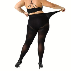 Casual Pantyhose Women's Plus Solid High Waist Control Top