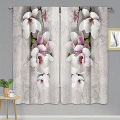 Flowers Printed Curtain for Home Decor