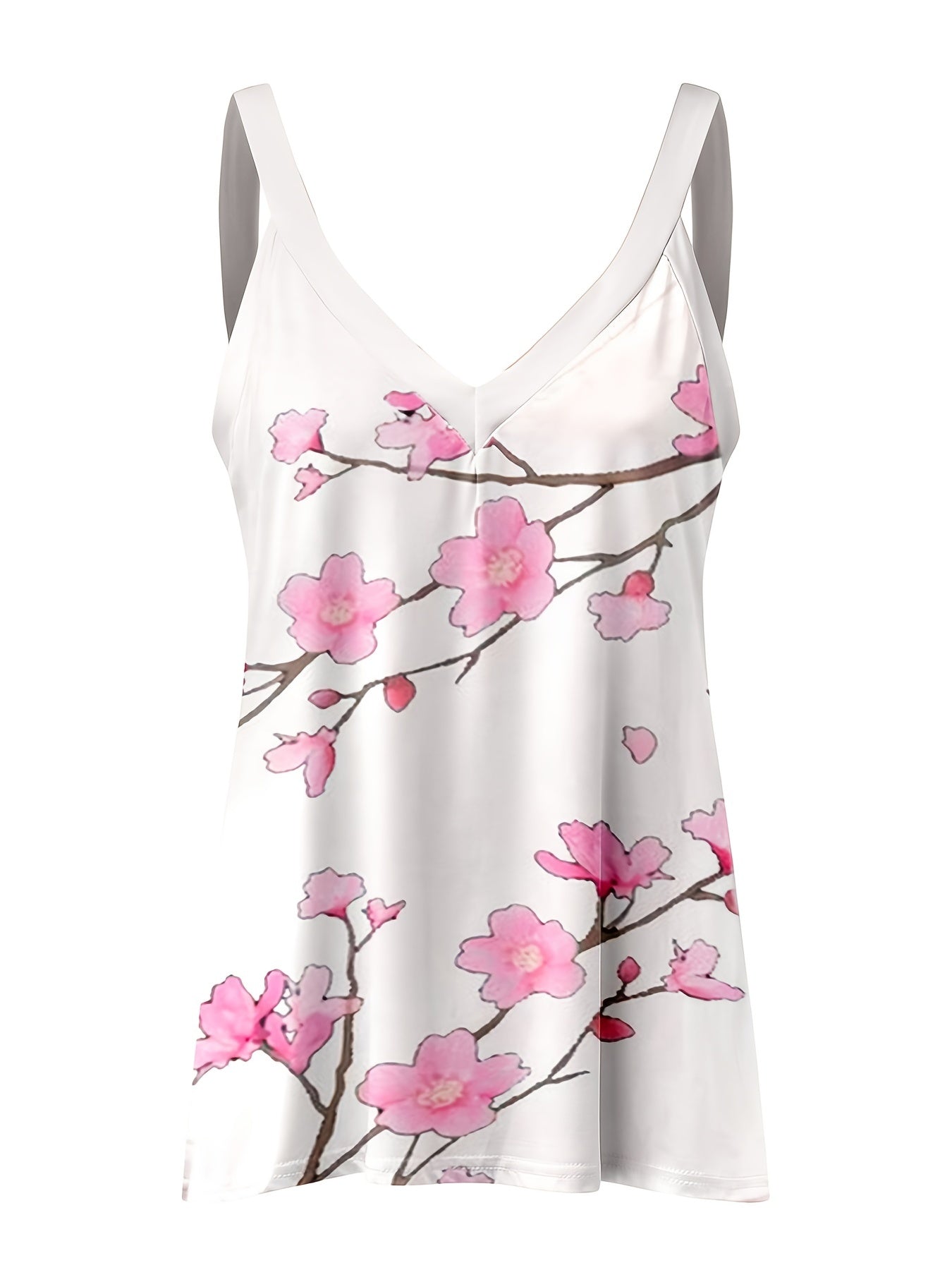 Leopard Print Cami Top V Neck Spaghetti Strap Summer Casual